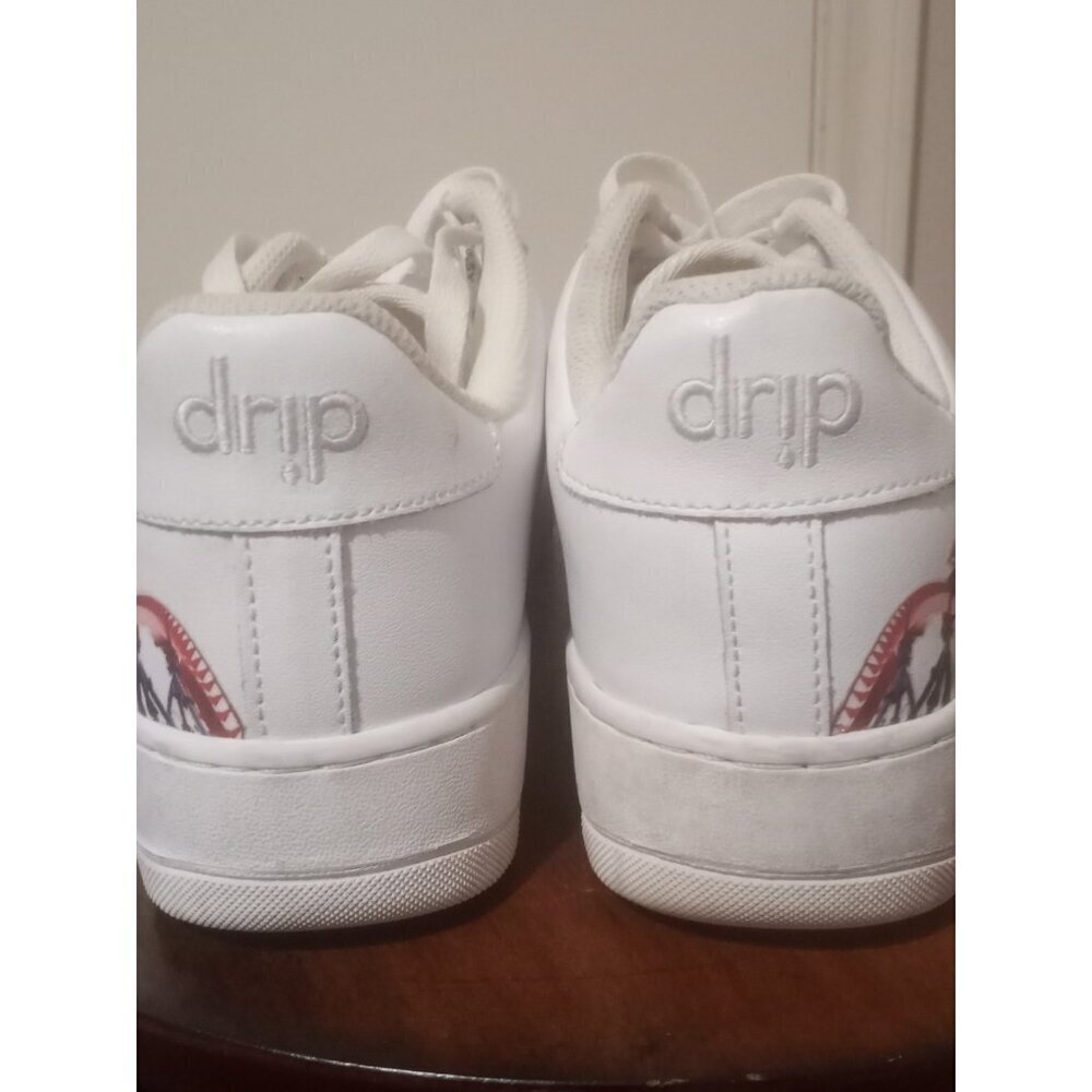 Drip Creationz White Sneakers Youth Size 6.5Y Women's 8 Lace Up Low Top Shoes - Picture 13 of 16